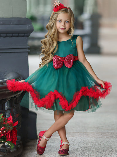 Girls Winter Holiday Dress | Holiday Princess Dress | Mia Belle Girls