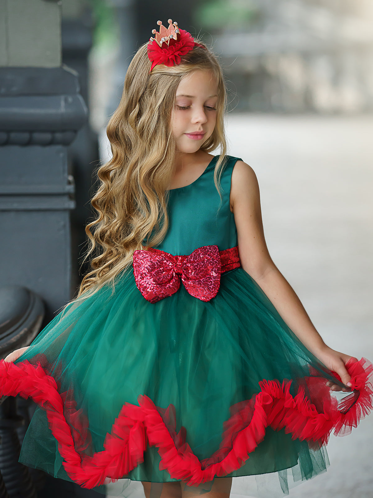 Girls Winter Holiday Dress | Holiday Princess Dress | Mia Belle Girls