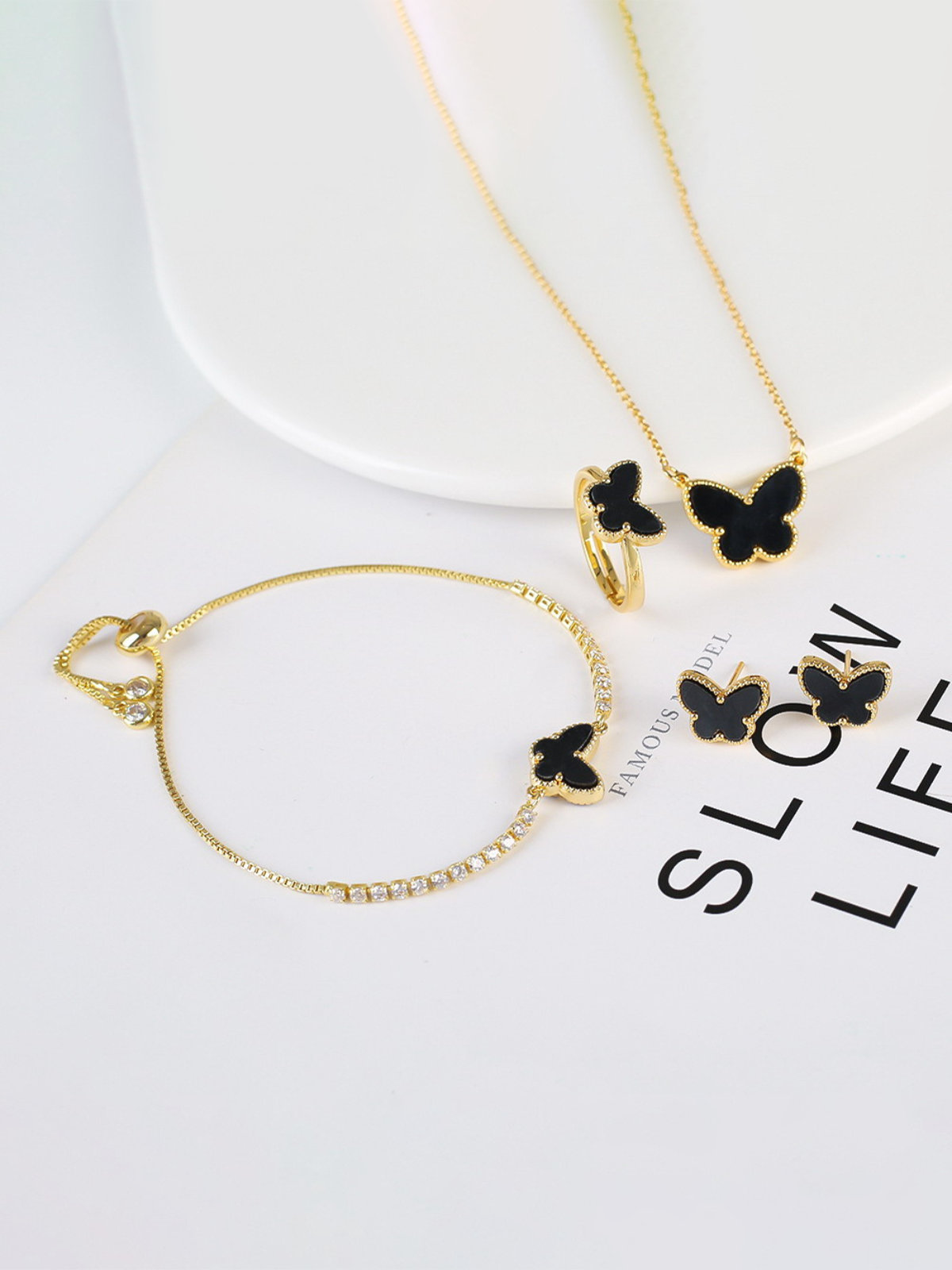 Dark And Lovely Butterfly Jewelry Set