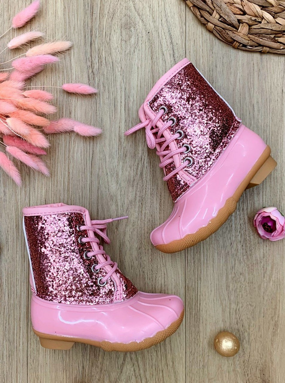 Girls Glitter Duck Boots By Liv and Mia 