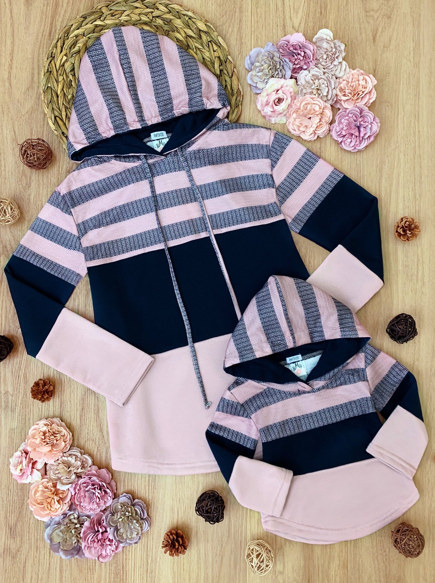 Mommy & Me Sweaters | Striped Colorblock Sweater | Mia Belle Girls