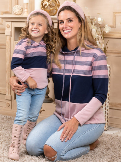 Mommy and Me Matching Tops | Striped Color Block Sweater | Boutique