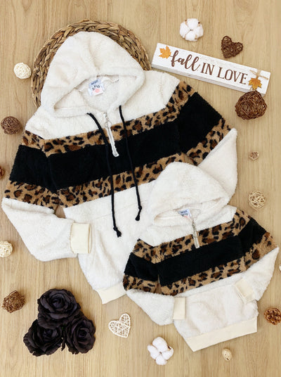 Mommy & Me Sweaters | Leopard Colorblock Hoodie | Mia Belle Girls