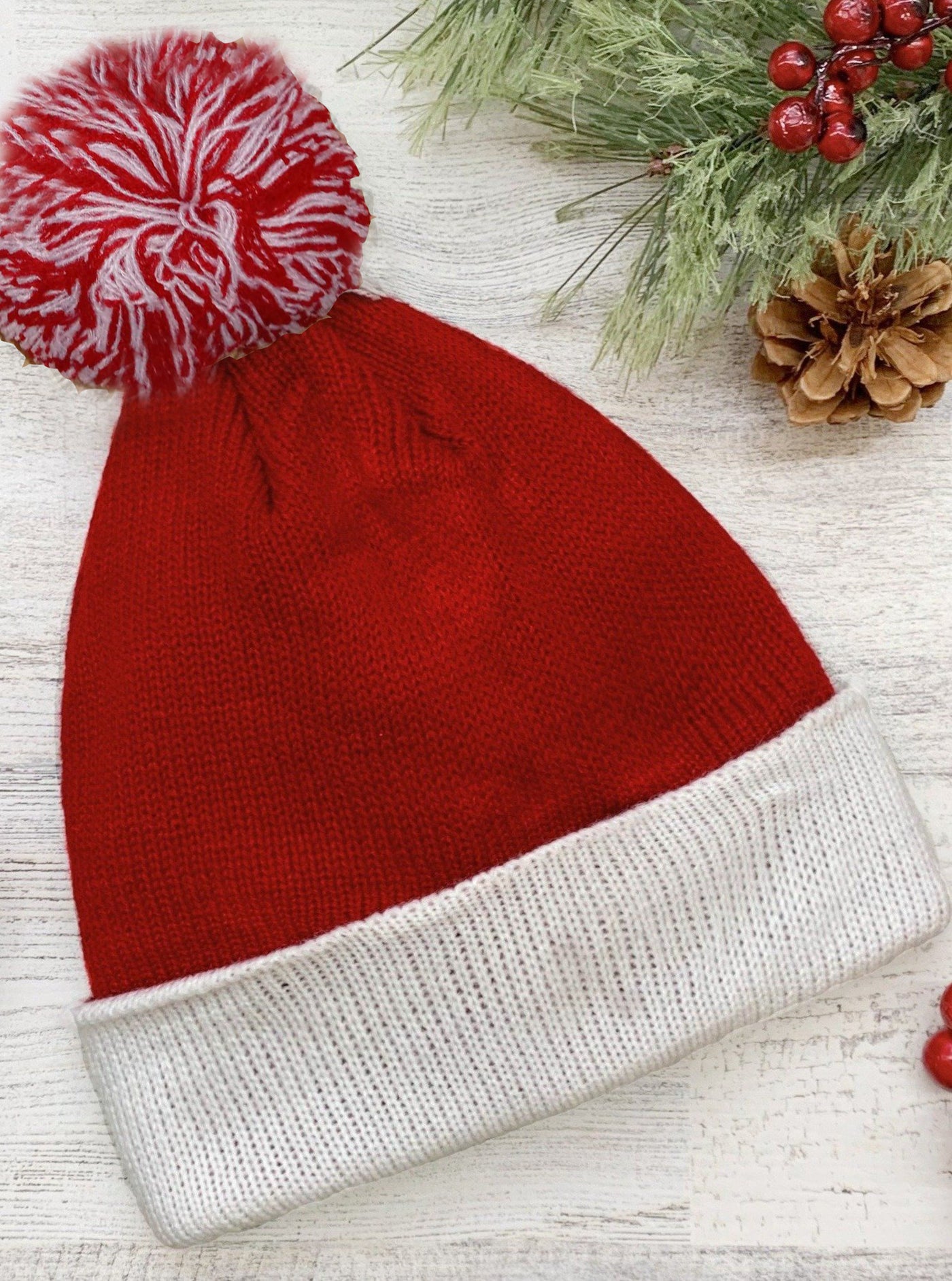 Cute Christmas Accessories | Little Girls Holiday Knit Bobble Hat