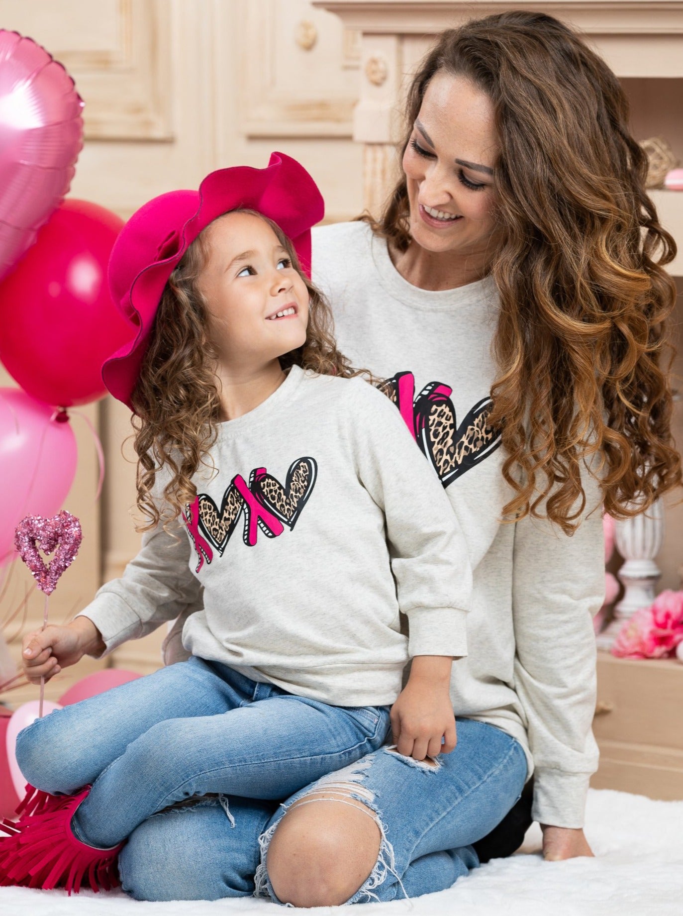 Mommy and Me Leopard X's and O's Long Sleeved Top