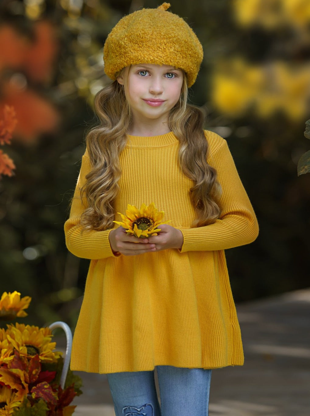 Kids Sweaters | Girls Cozy Cable Knit Tunic Sweater |  Mia Belle Girls