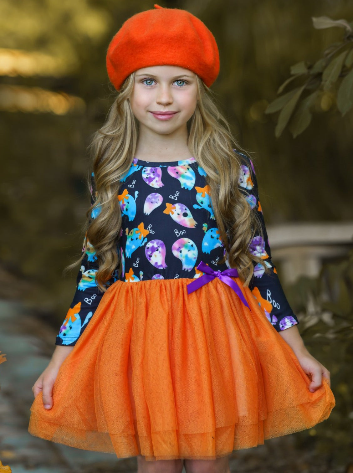 Girls Halloween Apparel | Tie Dye Ghost Tutu Dress - Mia Belle Girls