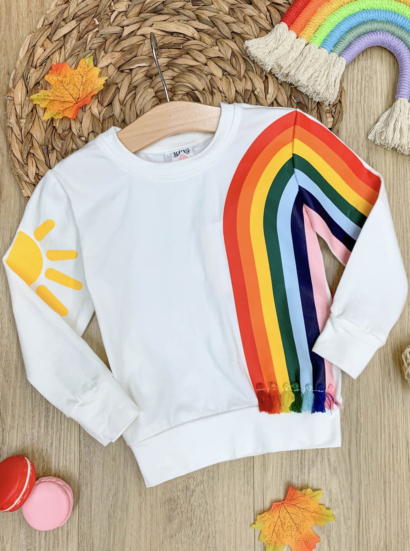 Girls Sun and Rainbow Sweater