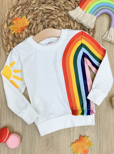 Girls Sun and Rainbow Sweater