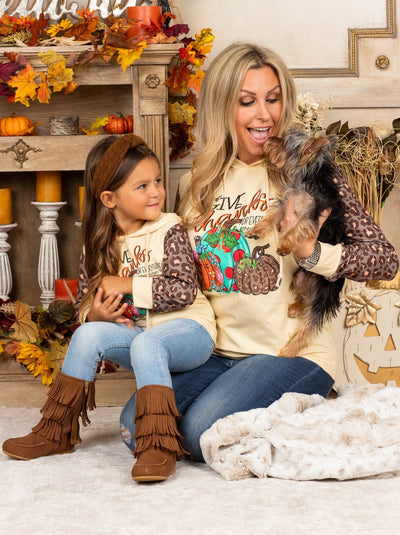 Mommy and Me Matching Tops | Leopard Sleeve Hoodies | Girls Boutique