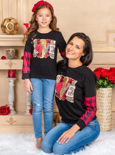 Mommy and Me Matching Tops | Love Mixed Print Tops | Mia Belle Girls