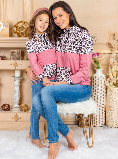 Mommy & Me Sweaters | Pink Leopard Print Sweater | Mia Belle Girls