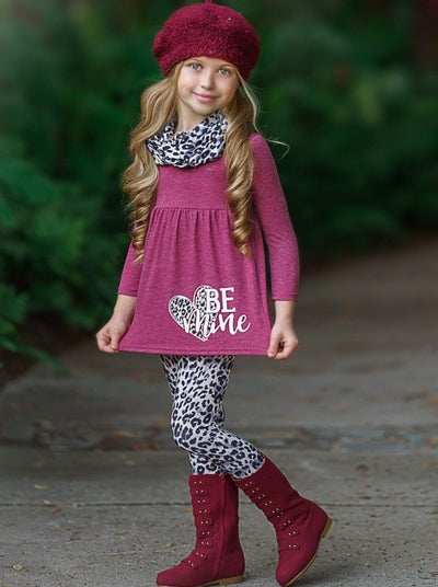 Toddler Valentine's Clothes | Girls Be Mine Tunic, Scarf & Legging Set