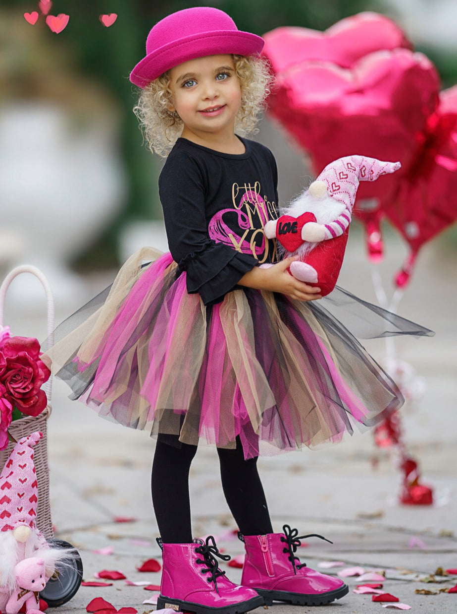 Toddler Valentine's Clothes | Little Miss XOXO Top & Tutu Skirt Set