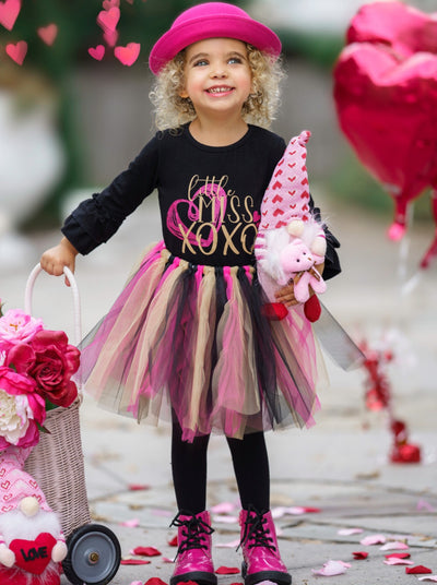 Toddler Valentine's Clothes | Little Miss XOXO Top & Tutu Skirt Set