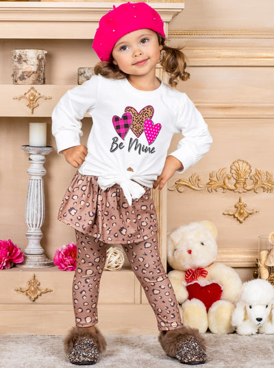 Toddler Valentine's Clothes | Girls Be Mine Top & Skirt-Legging Set