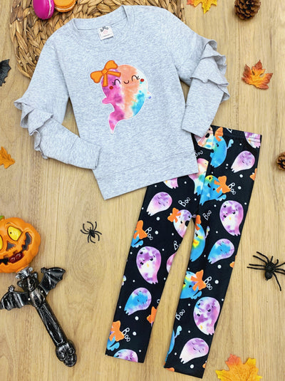 Girls Halloween Outfits | Sweatshirt & Legging Set - Mia Belle Girls