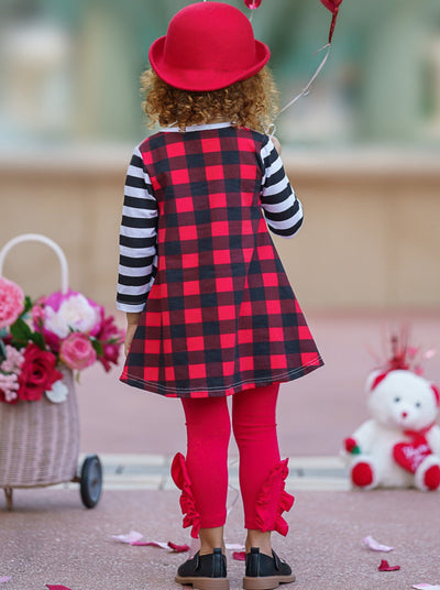 Kids Valentine's Clothes | Girls Dual Pattern Tunic & Legging Set
