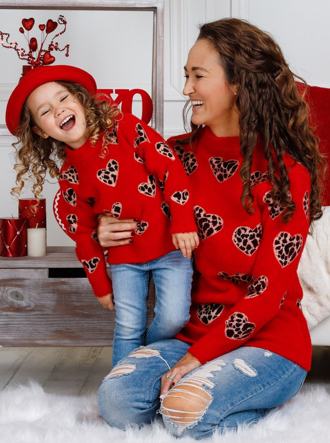 Favorite Fall Combo: Bright Red Sweaters and Leopard Print - The Mom Edit