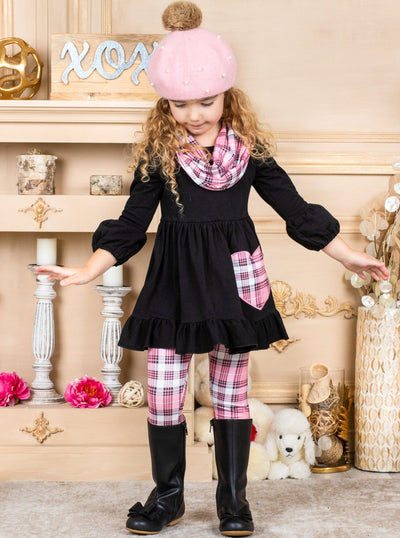 Toddler Valentine's Day Outfit | Plaid Heart Tunic Scarf & Legging Set ...