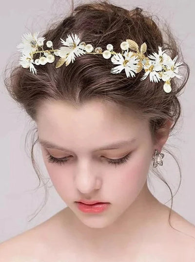 Flower Goddess Gold Ribbon Headband