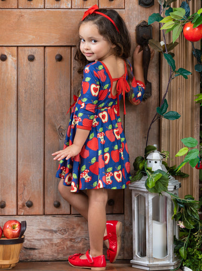 Back To School Dresses | Apple Print Skater Dress | Mia Belle Girls