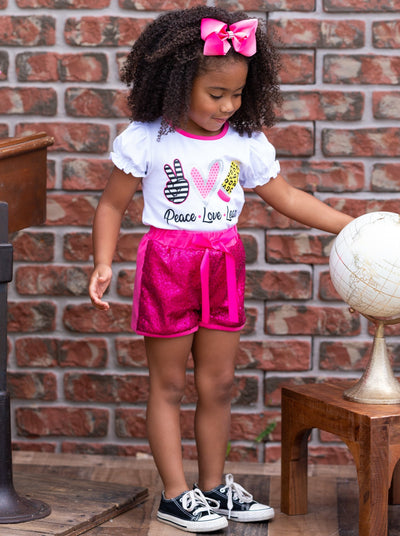 Girls First Day Of School Clothes | Sequin Short Set | Mia Belle Girls