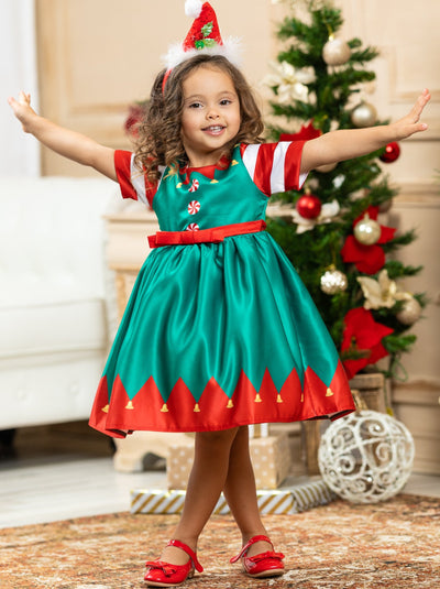 Christmas Special Occasion Dress | Girls Elf Holiday Party Dress