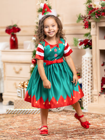 Christmas Special Occasion Dress | Girls Elf Holiday Party Dress
