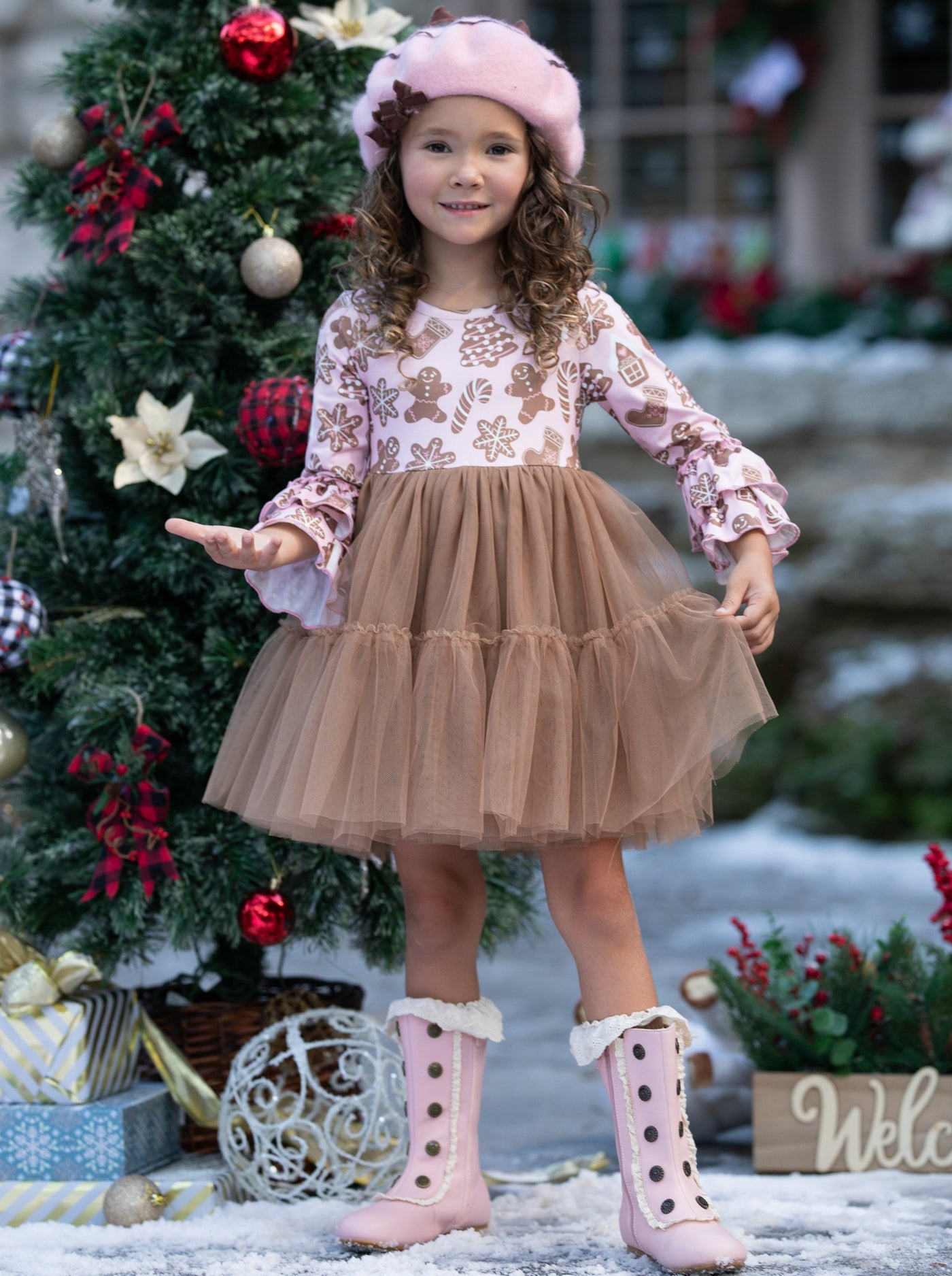 Cute Christmas Dresses | Gingerbread Cookie Tutu Dress | Holiday Dress