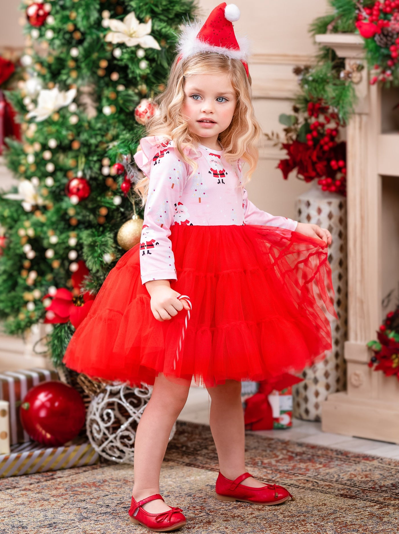 Cute Christmas Dresses | Girls Santa Tutu Dress | Holiday Dresses