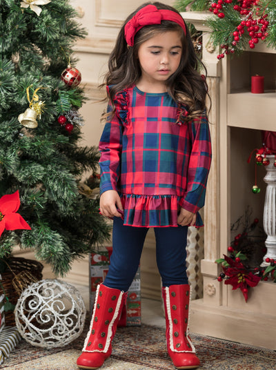 Toddler Winter Clothes | Holiday Plaid Season Tunic & Legging Set 