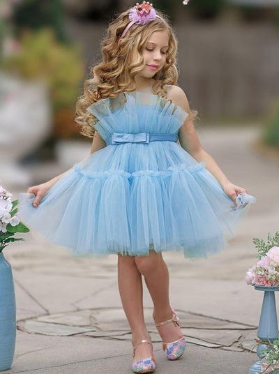 Girls Special Occasion Dress | Blue Tulle Tutu Party Dress | Boutique ...