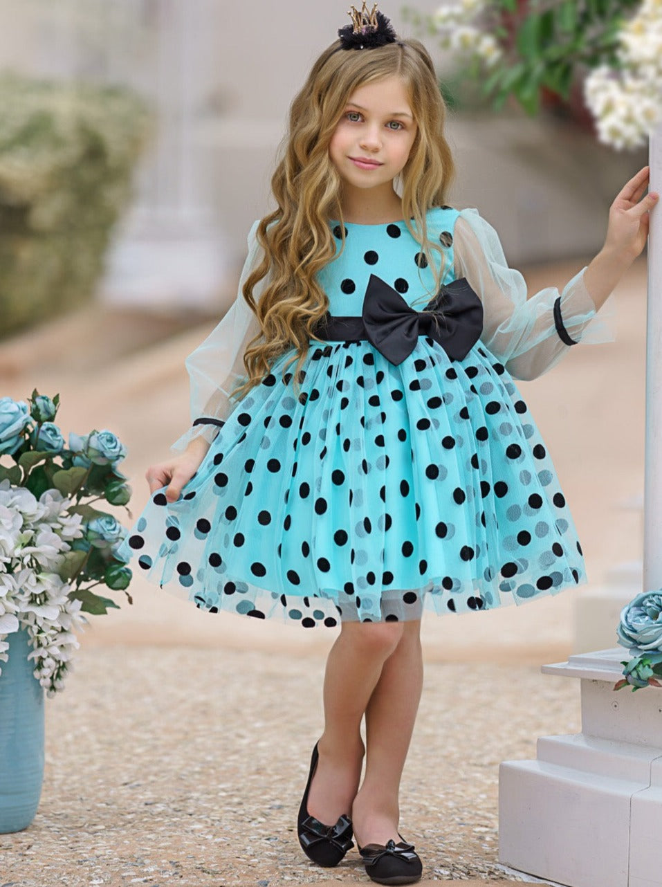 Cute Toddler Dress | Girls Mint Polka Dot Special Occasion Tutu Dress