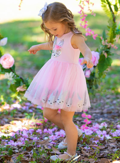 Little Girls Easter Dresses | Sequin Sparkle Bunny Tank Tutu Dress