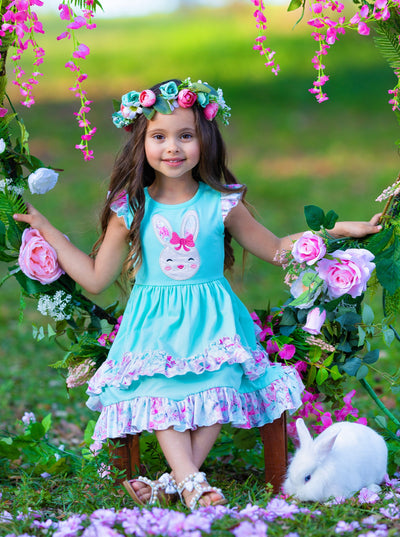 Mia Belle Girls Flutter Sleeve Tiered Ruffle Dress | Easter Dresses