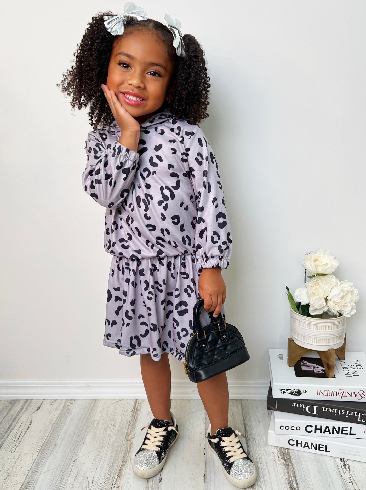 Cute Outfits For Girls | Leopard Print Hoodie Pullover & Skirt Set