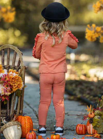 Cute Outfits For Girls | Ruffle Trim Pullover & Sequin Legging Set