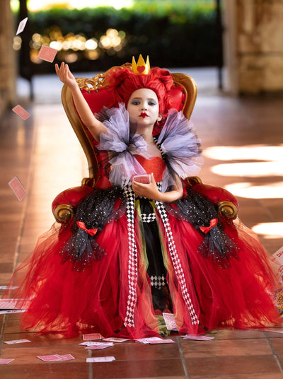 Girls Halloween Costumes | Queen of Hearts Tutu Gown Costume Dress