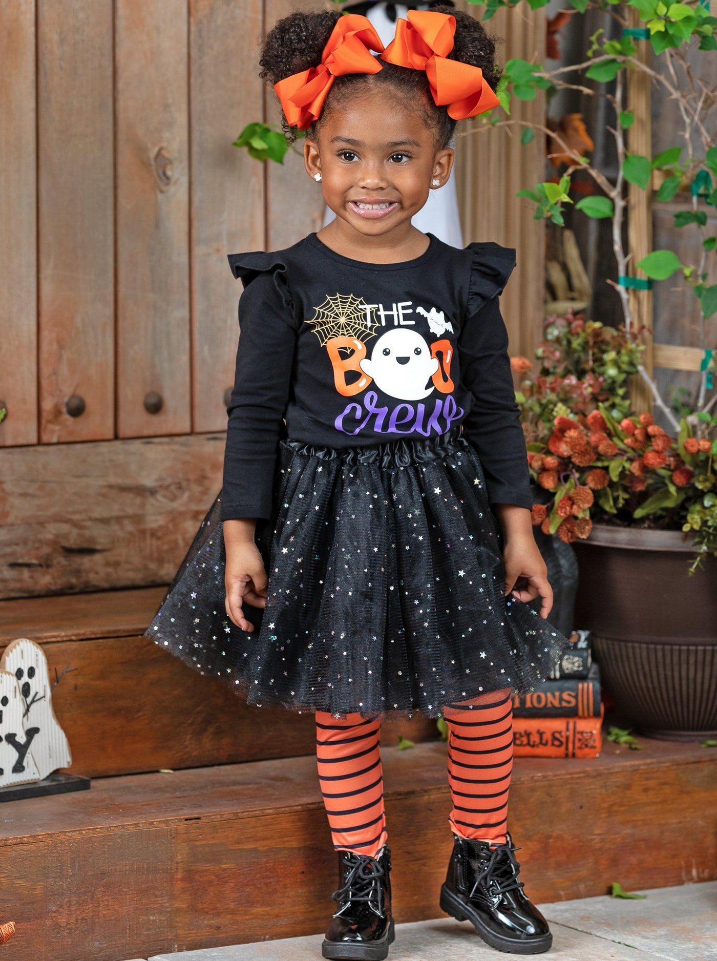 Girls Halloween Apparel | The Boo Crew Top, Sparkle Tutu & Legging Set
