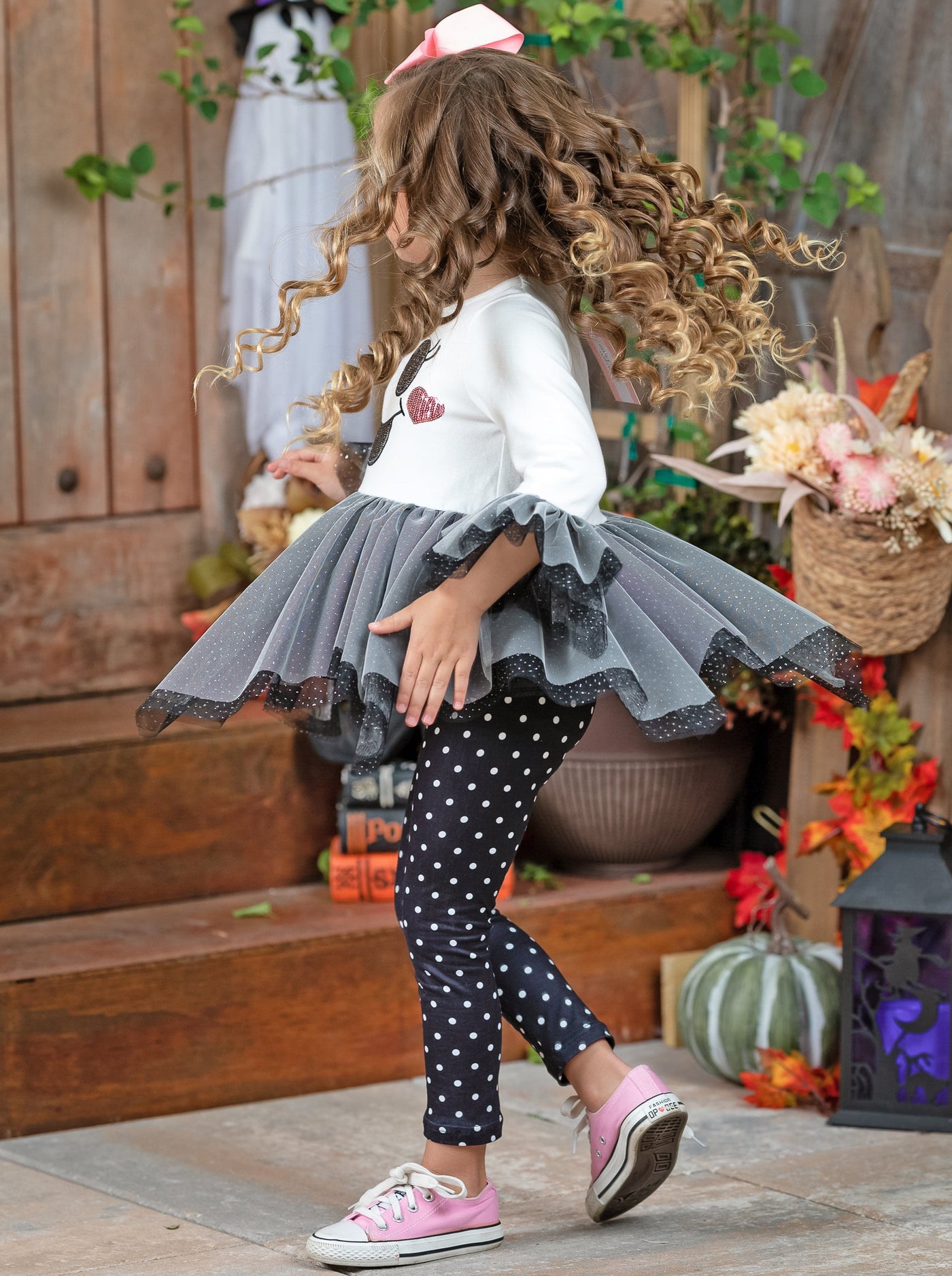 Girls Halloween Apparel Tutu Tunic & Legging Set - Mia Belle Girls