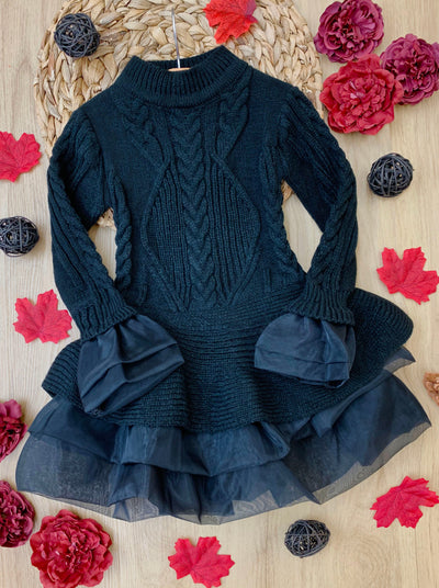 Kids Cardigans & Sweaters | Cable Knit Tutu Sweater | Mia Belle Girls