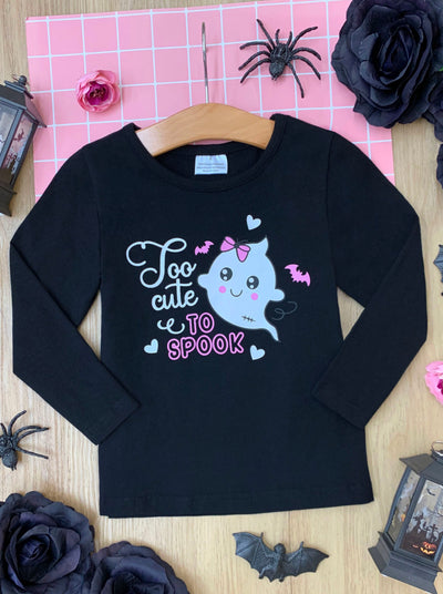 Girls Casual Halloween Tops | Too Cute To Spook Top - Mia Belle Girls