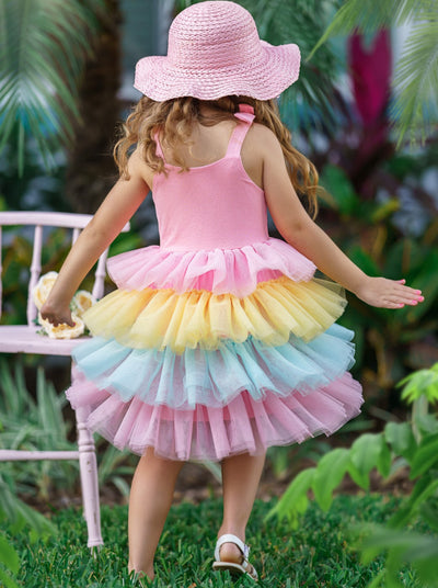 Cute Spring Toddler Outfits | Sleeveless Pastel Tulle Palette Dress