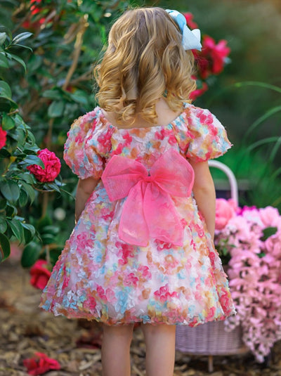 Toddler Girls Pretty Pastel Floral Mini Dressy Dress - Mia Belle Girls
