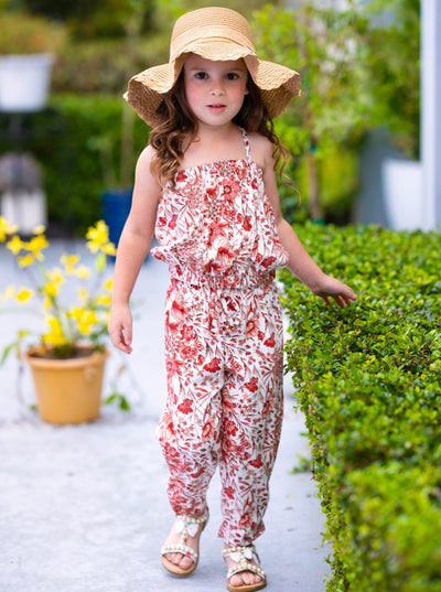 Kids Spring Clothes | Girls Floral Bubble Top & Drawstring Pants