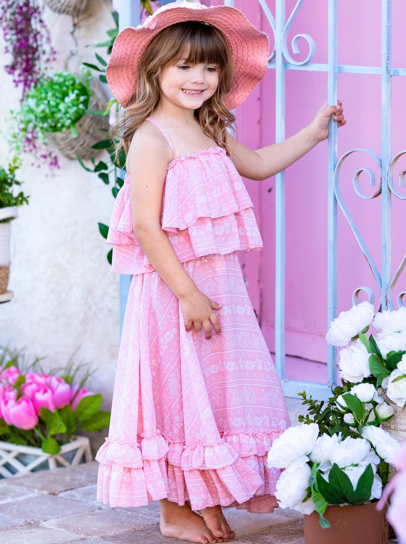 Cute Toddler Outfit | Girls Double Ruffle Cami Top & Maxi Skirt Set ...
