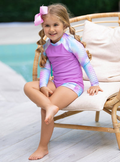 Undercover Mermaid Rash Guard Two Piece Swimsuit