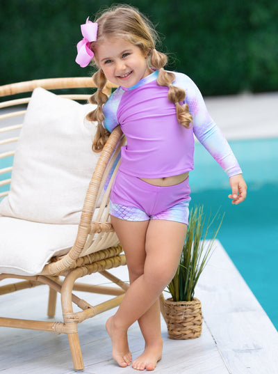 Undercover Mermaid Rash Guard Two Piece Swimsuit