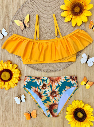 Warm Like The Sun Off The Shoulder Two Piece Swimsuit